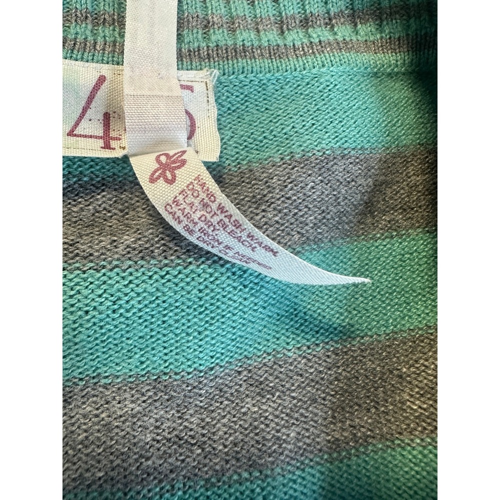 Matilda Jane Steadfast Open Front Cardigan Plaid Striped Fringe Teal Girls Sz 8 - Picture 15 of 16